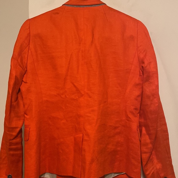 J. Crew Linen Orange Blazer size 6 - Picture 6 of 12